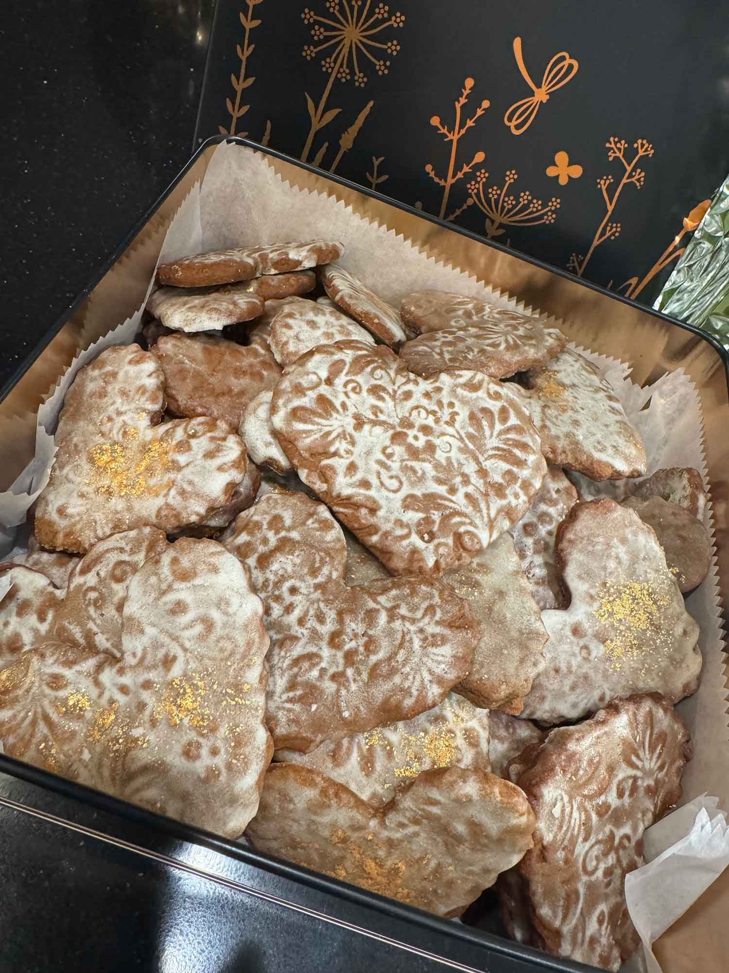 Embossed Gingerbread Heart Cookies