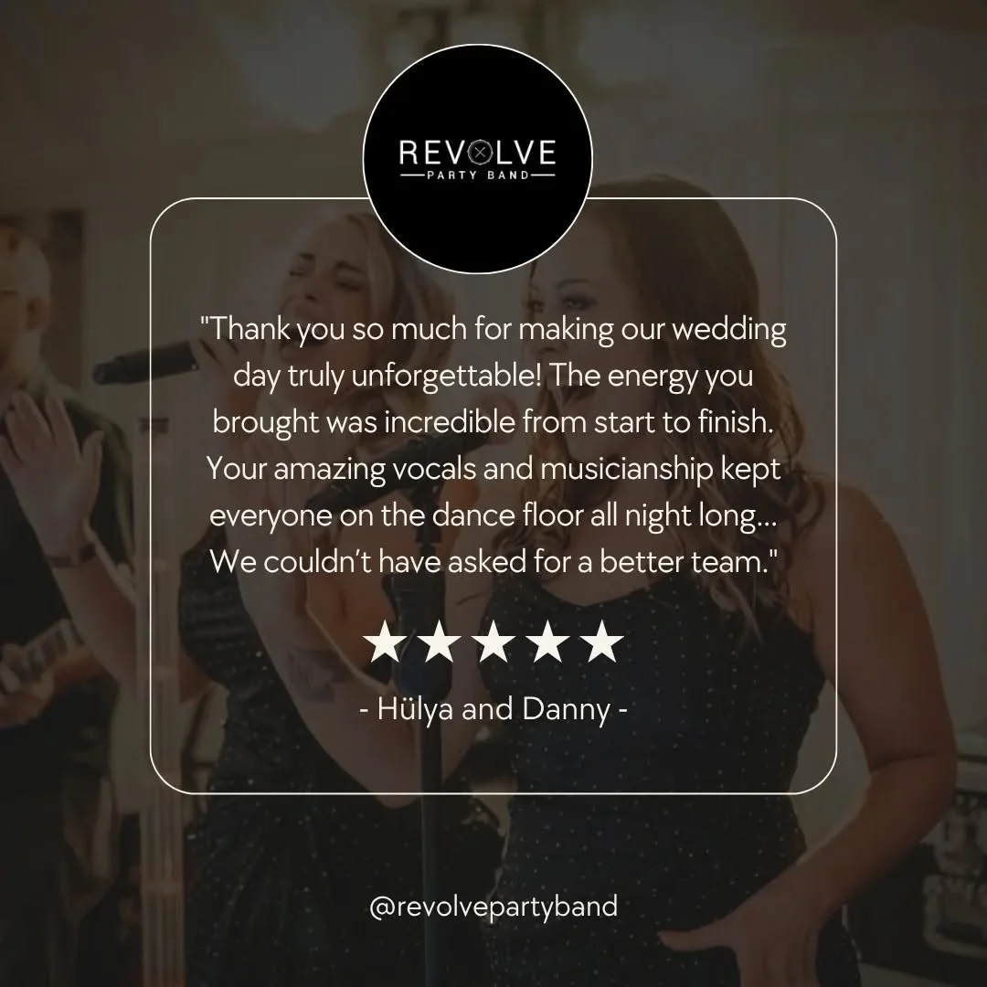 ⭐⭐⭐⭐⭐

Planning a wedding or event? Let's get the party started! 🎉🥂

👉 Tap the link in bio to view our repertoire, promo video and book your date 📅

#revolvepartyband #UKWeddingBand #WeddingInspiration