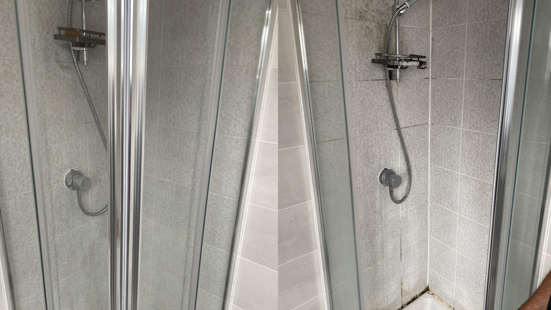 A before and after of a shower.
This was a fun job and we got it done quickly.
It looked spectacular afterwards