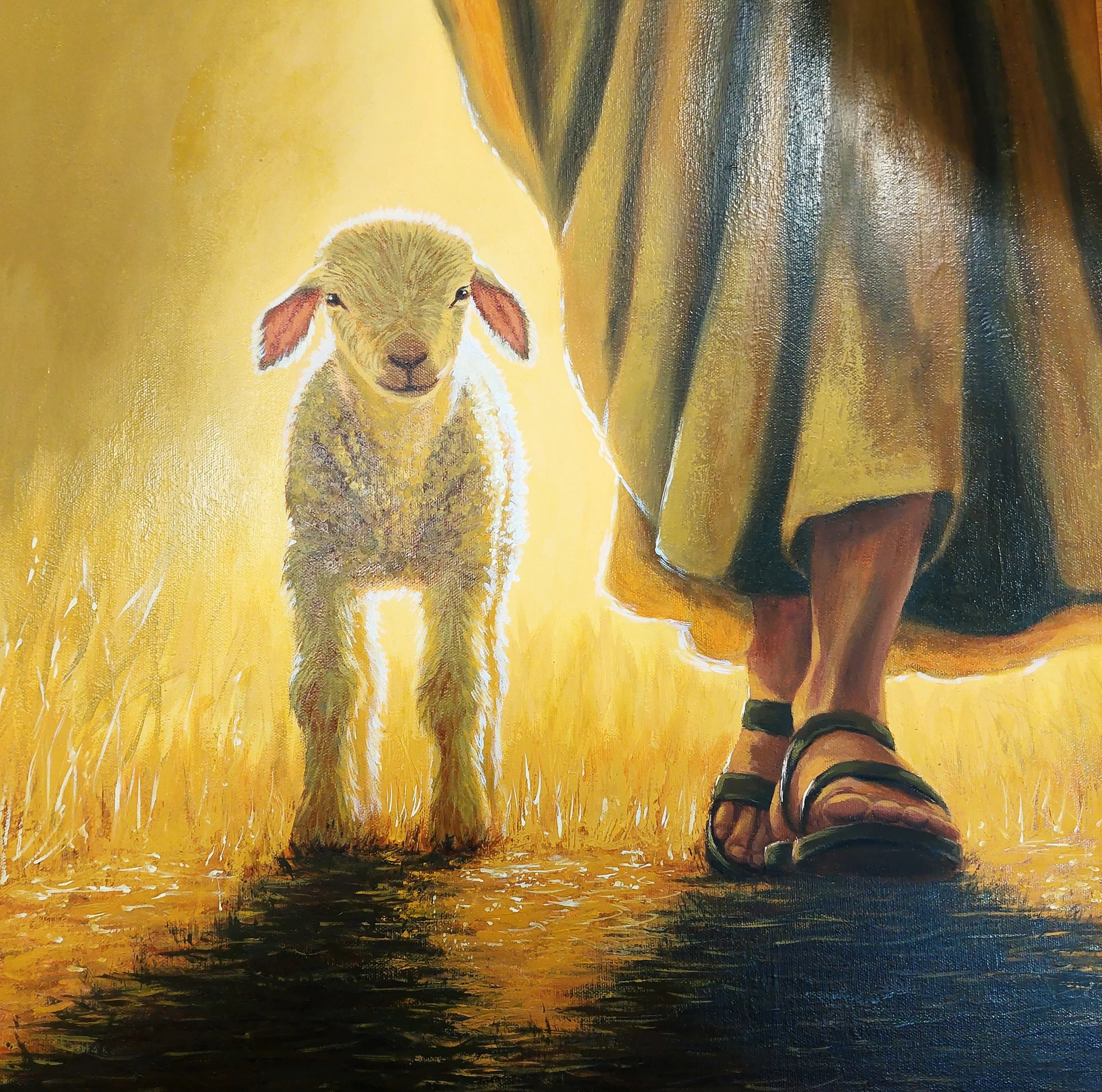 "Following the Shepherd" Oil Painting
