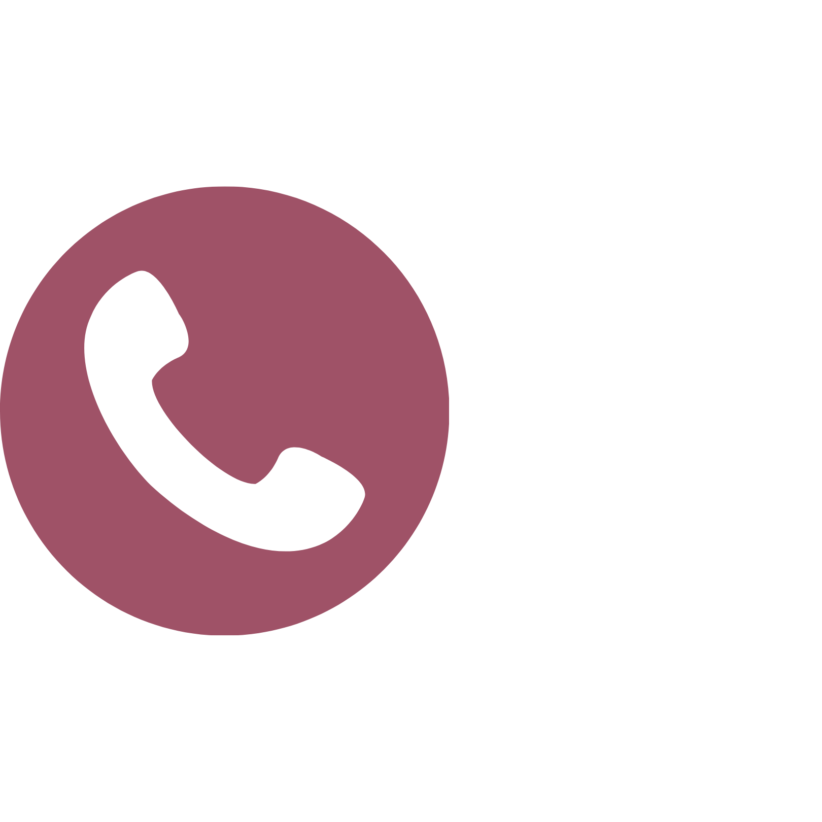 A stylized black telephone handset symbol inside a pink circle, with black text reading 'Connect with us' to the right.