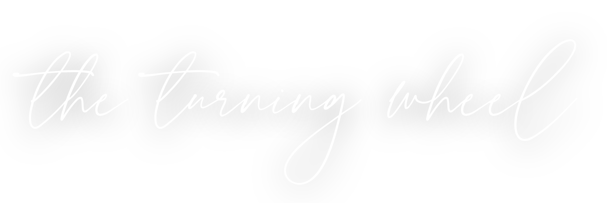 The phrase 'the running wolf' written in elegant white cursive font on a black background.