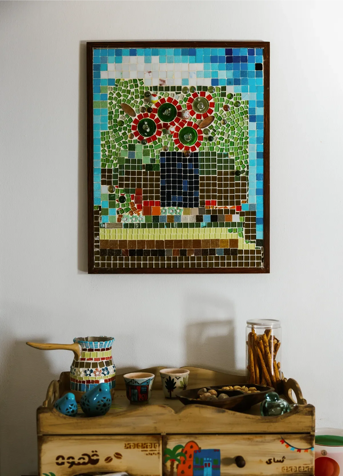  Still Bloom   Ceramic, Glass & Found Objects 40 × 50 cm