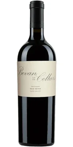 A bottle of Bevan Cellars red wine from Napa Valley with a beige label and black capsule
