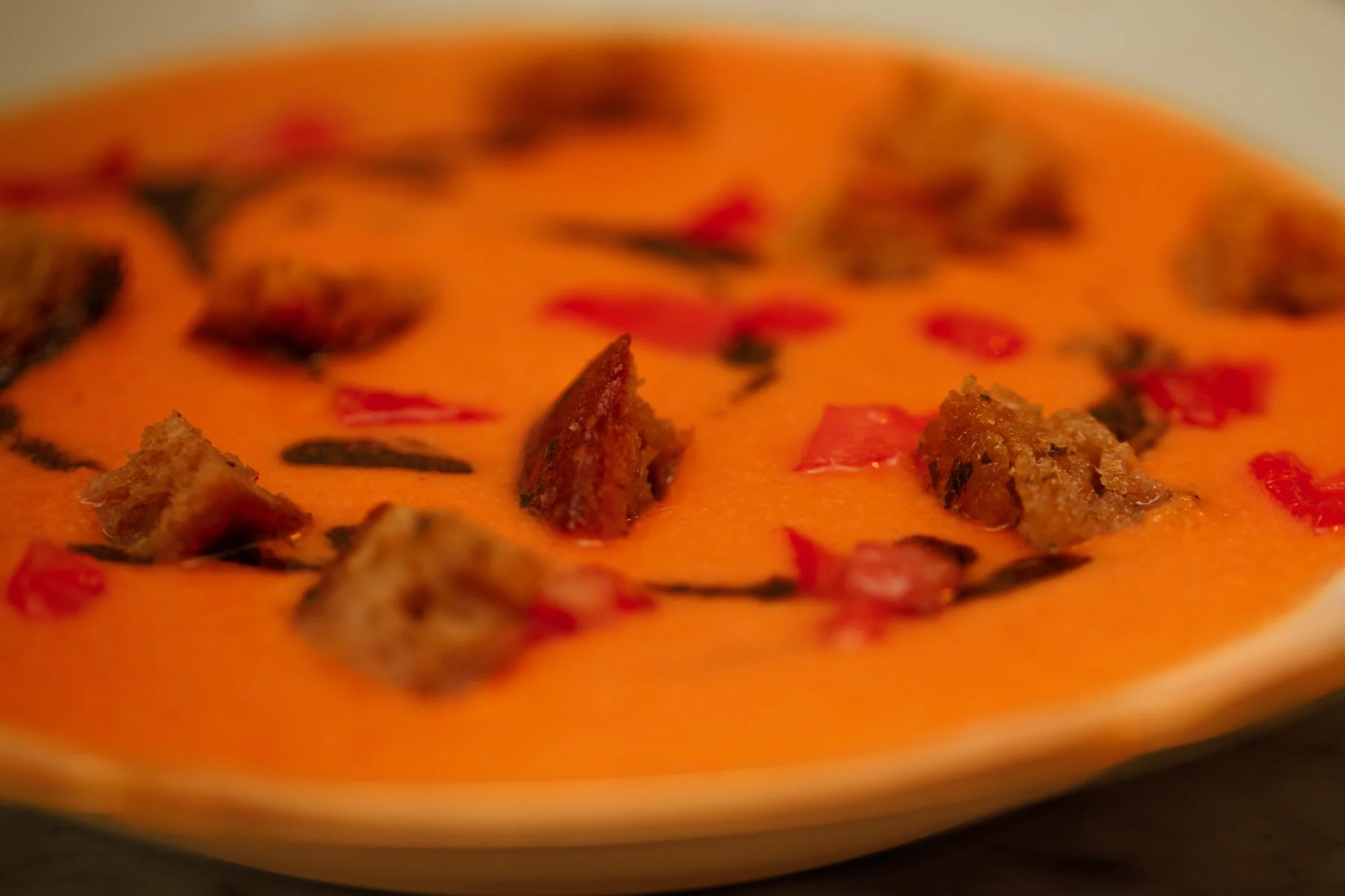 Velouté d'été Chez Apolline à Montpellier Gaspacho Maison
