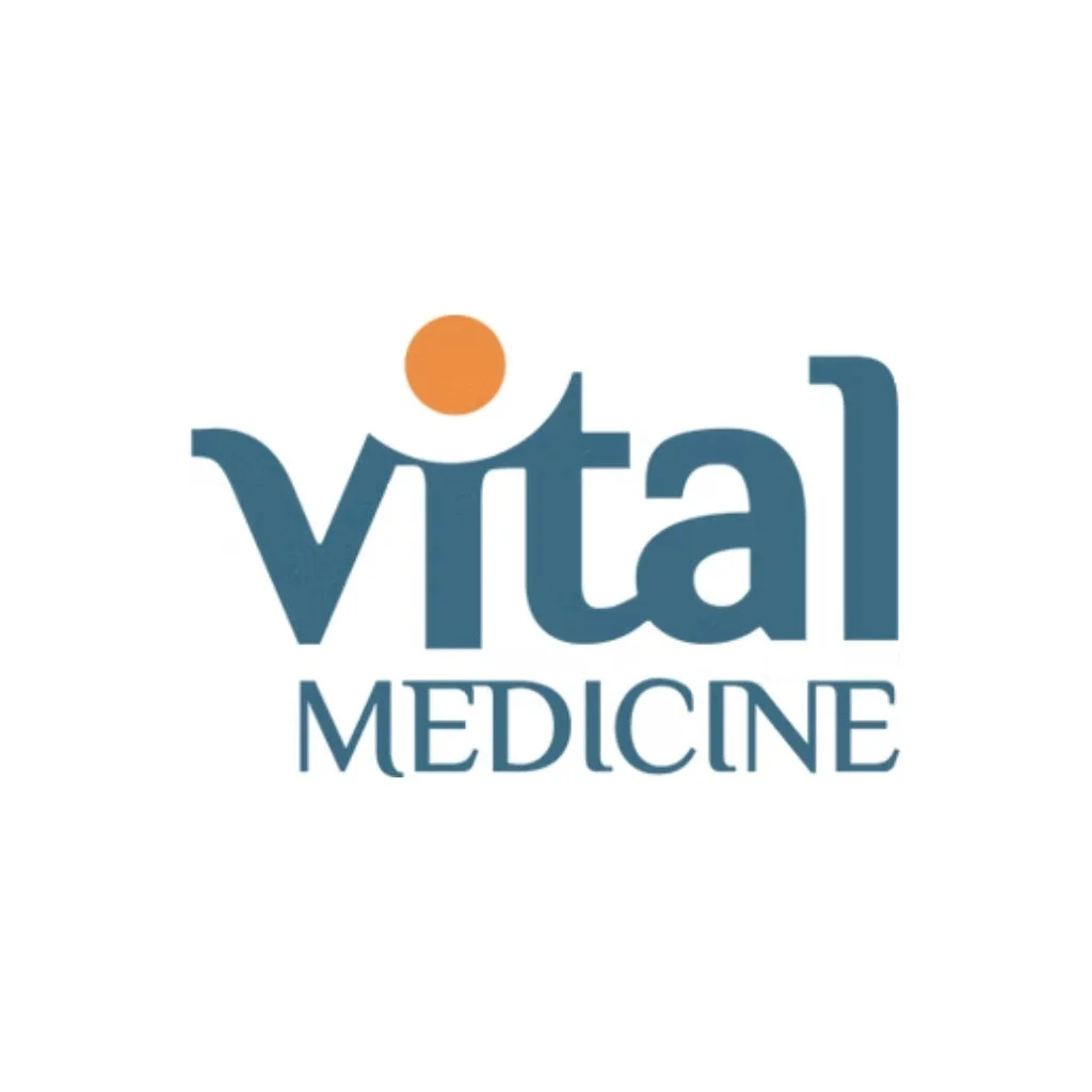 Vital Medicine logo with a stylized orange dot above the letter 'i' in 'vital' and the words 'MEDICINE' below.