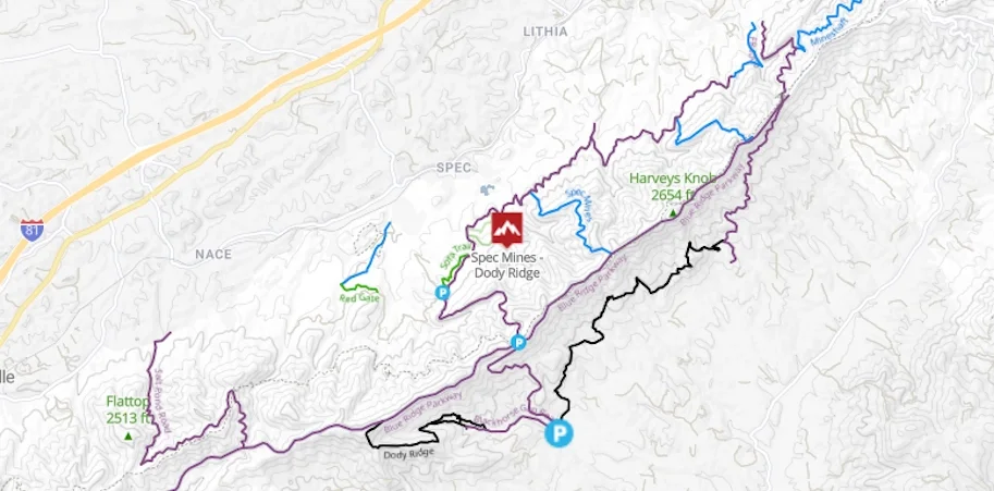 Spec Mines Dody Ridge mountain bike trails