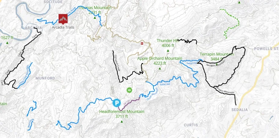 Arcadia mountain bike trail sytem