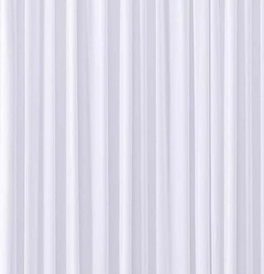 Close-up of metallic, silver, vertical blinds or curtain with reflective surface.