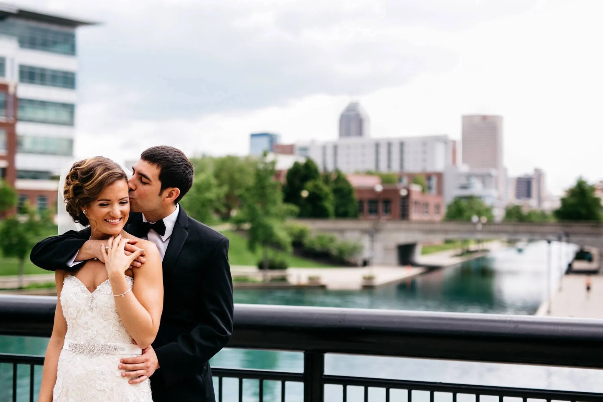 Couple's Photo Overlooking A River Terrace
