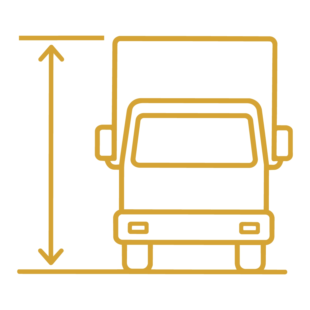 Truck height icon representing 12 foot overall box truck height