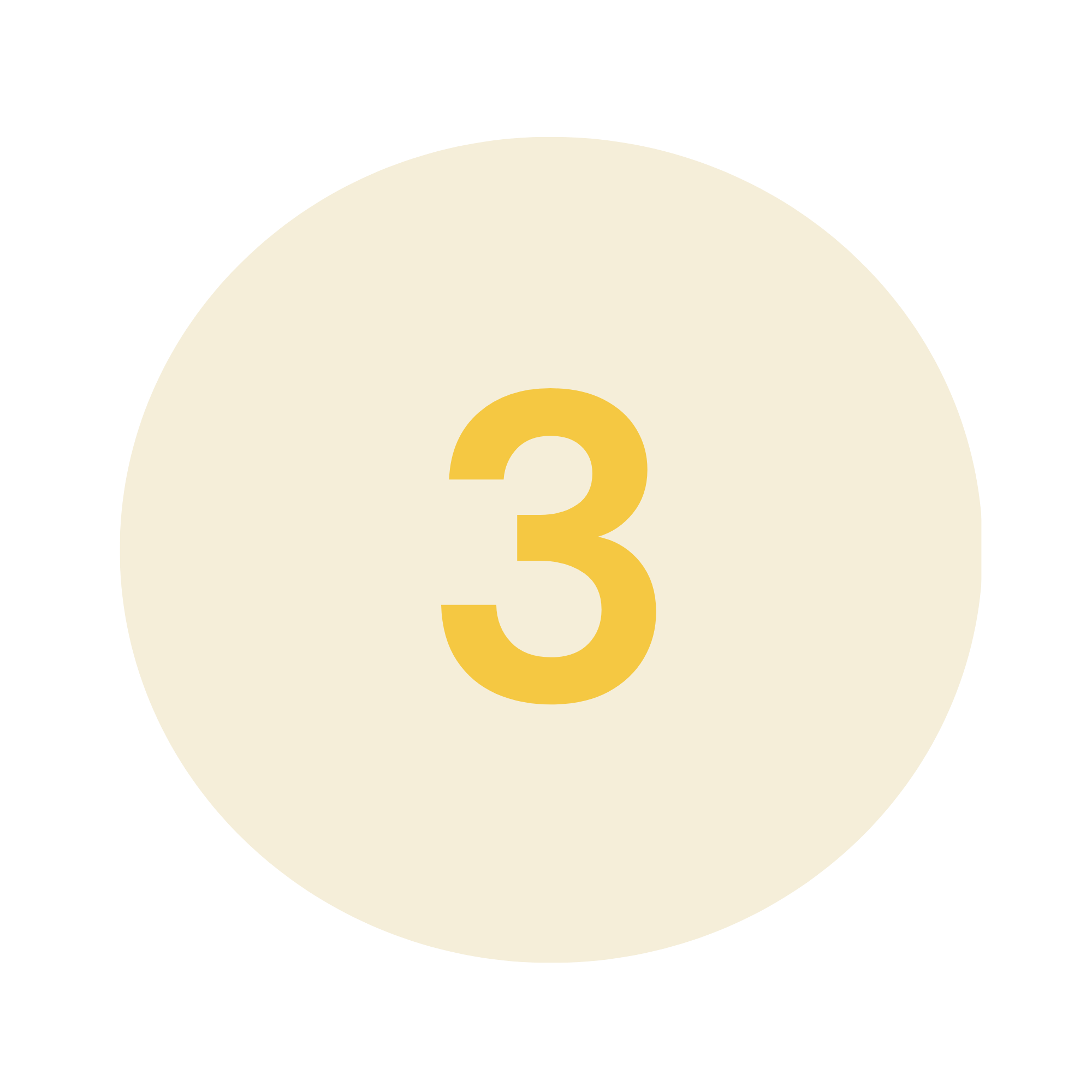 A countdown timer showing the number 3 in yellow on a beige circular background with a black outer background.