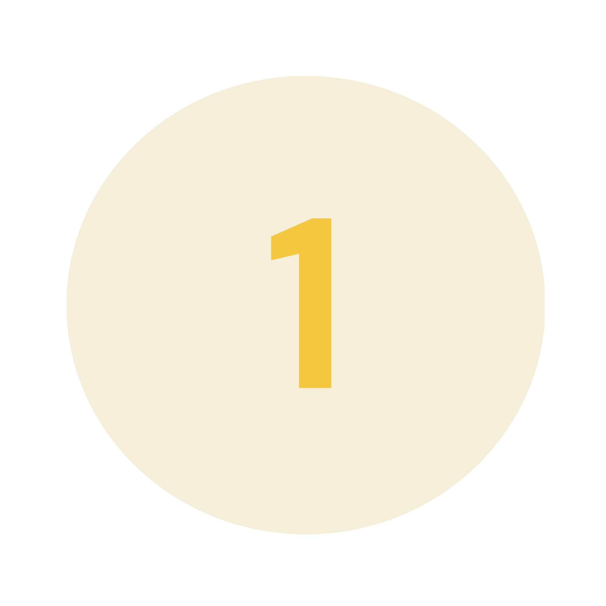 Gold number 1 on a white circular background
