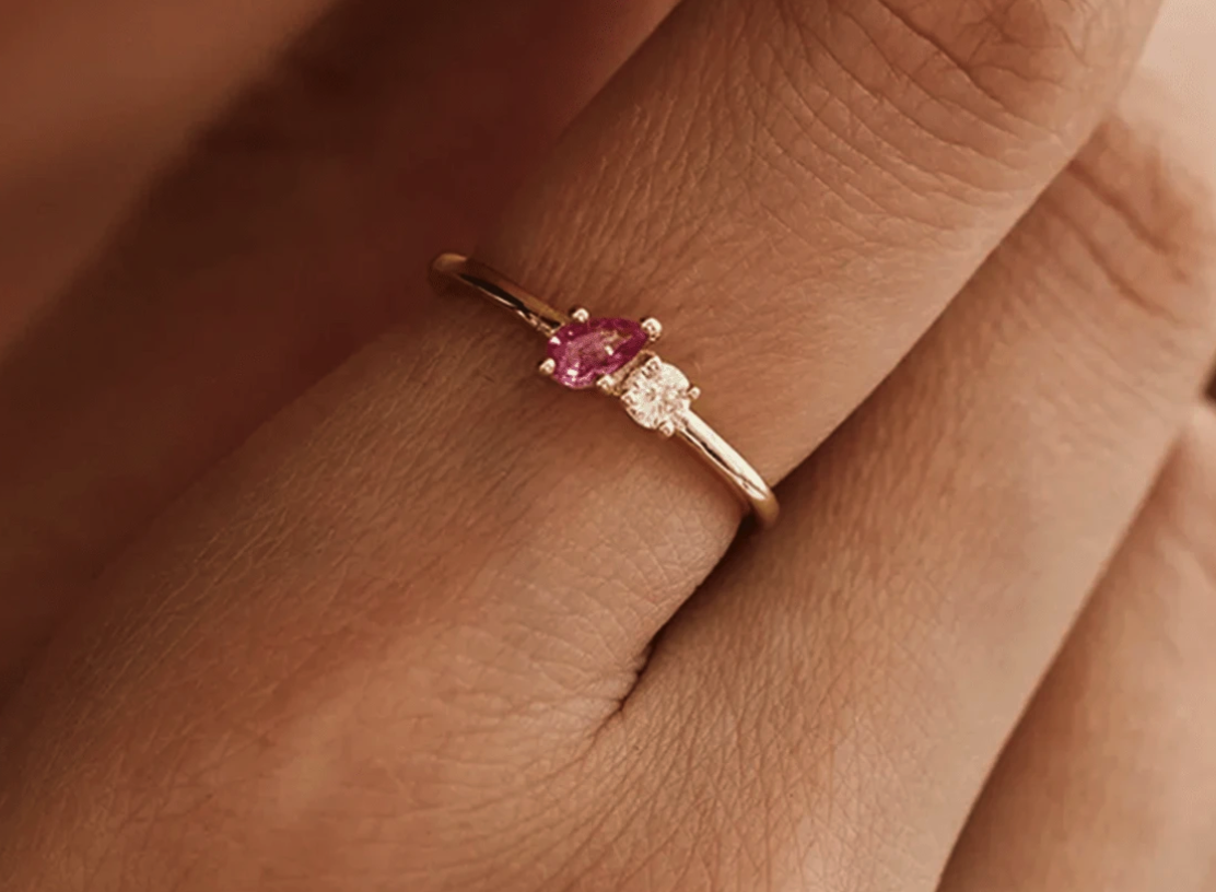 Oval and Round - Two Stone Ring