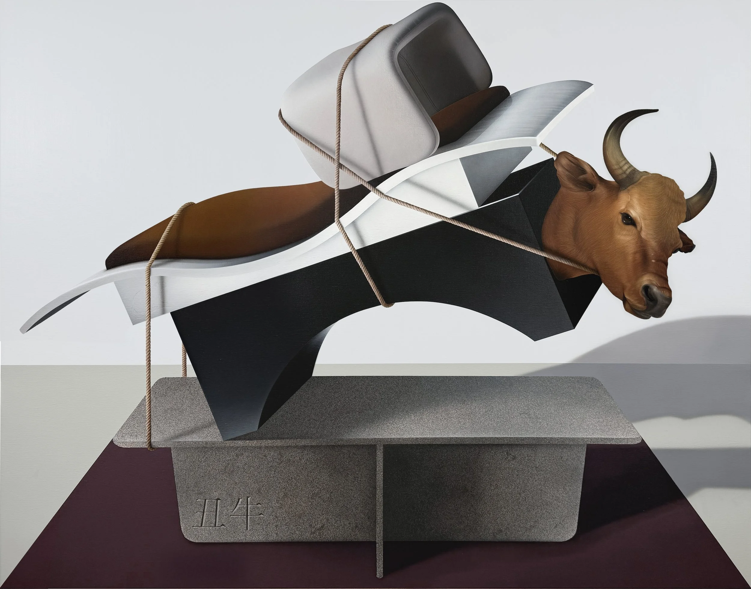 "Ox 丑牛 ", 2026, acrylic on linen canvas, 135 x 170 cm, 53 1/8 x 66 7/8 in