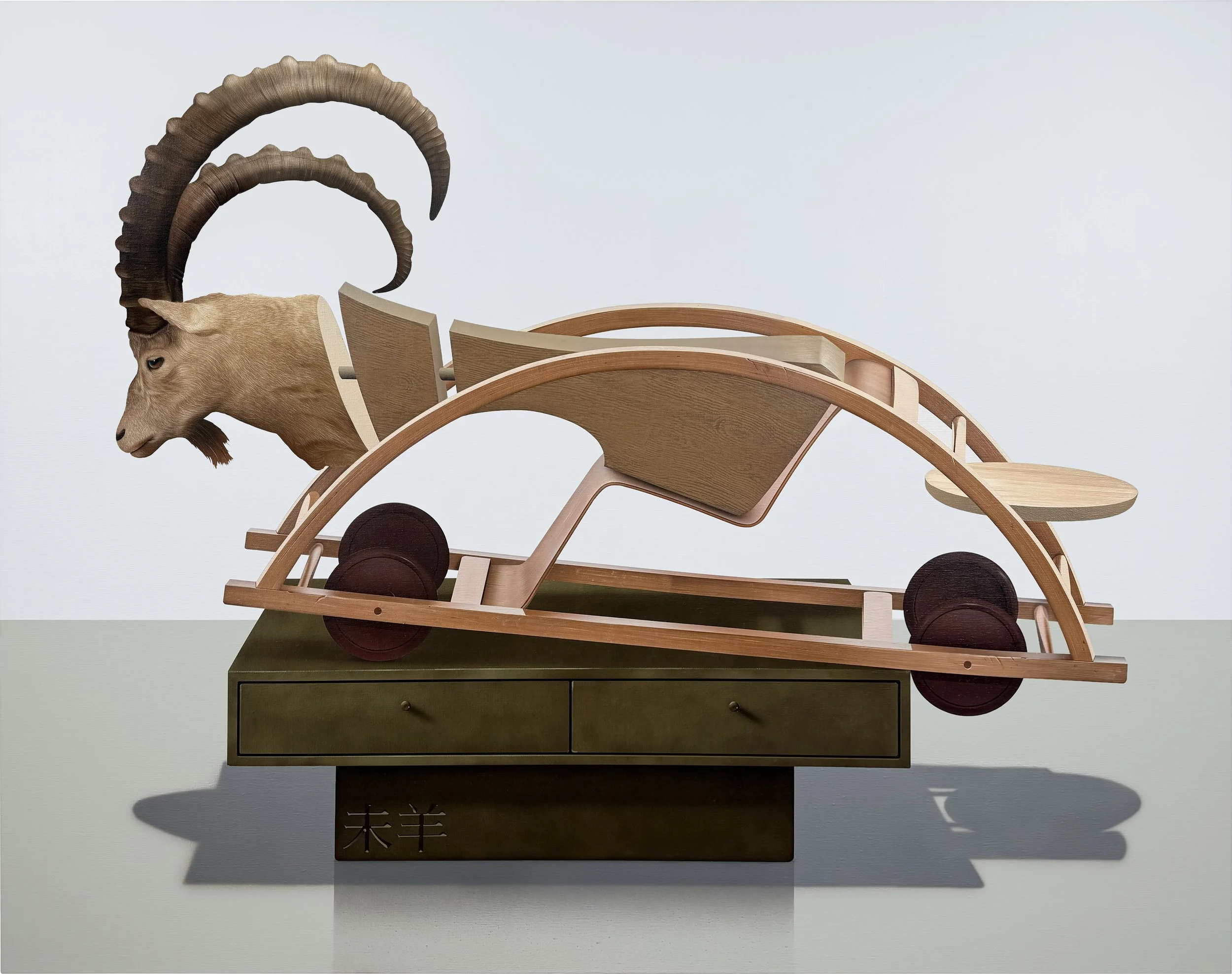 “Goat 未羊”, 2026, acrylic on linen canvas, 135 x 170 cm, 53 1/8 x 66 7/8 in