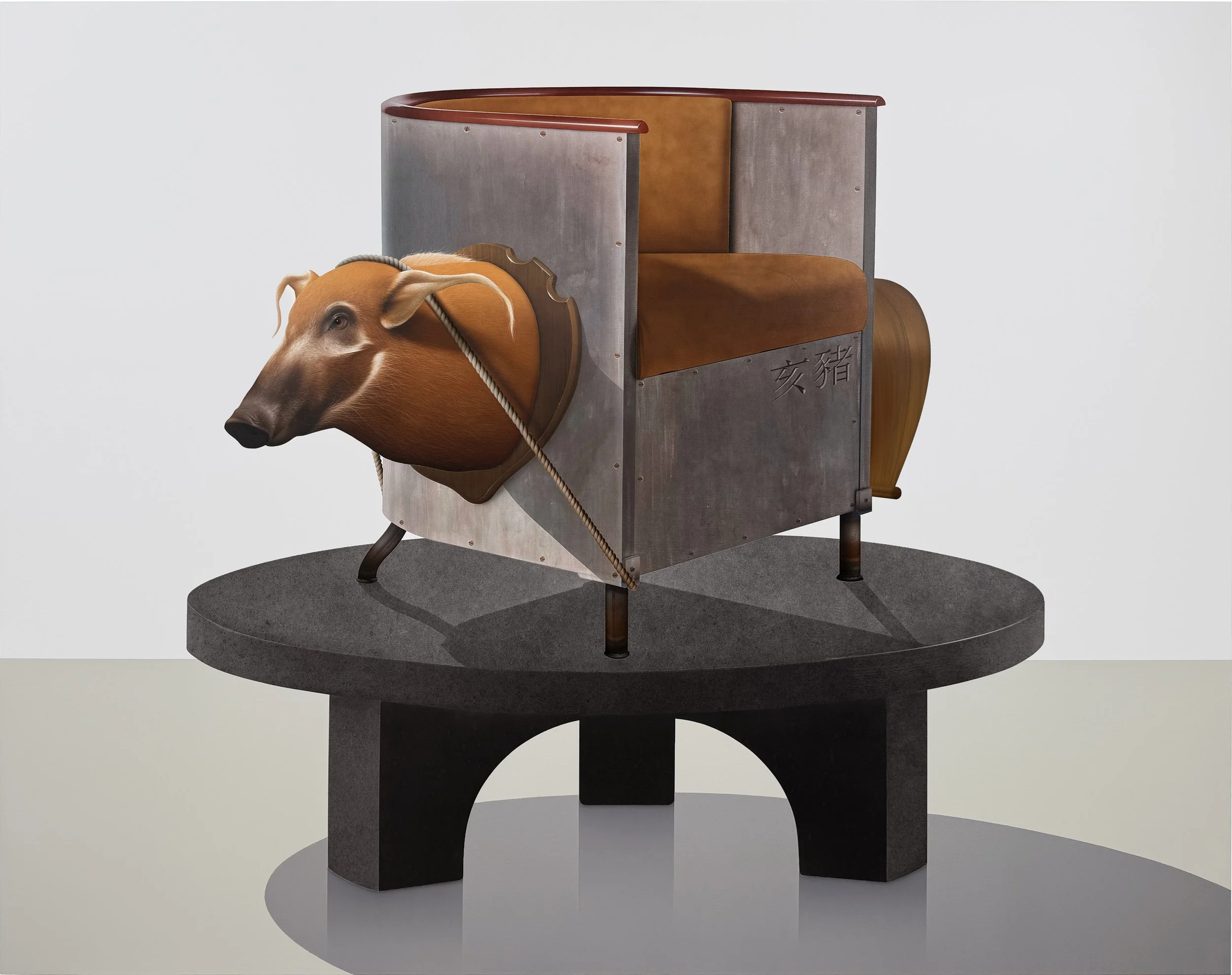 “Pig 亥豬”, 2026, acrylic on linen canvas, 135 x 170 cm, 53 1/8 x 66 7/8 in