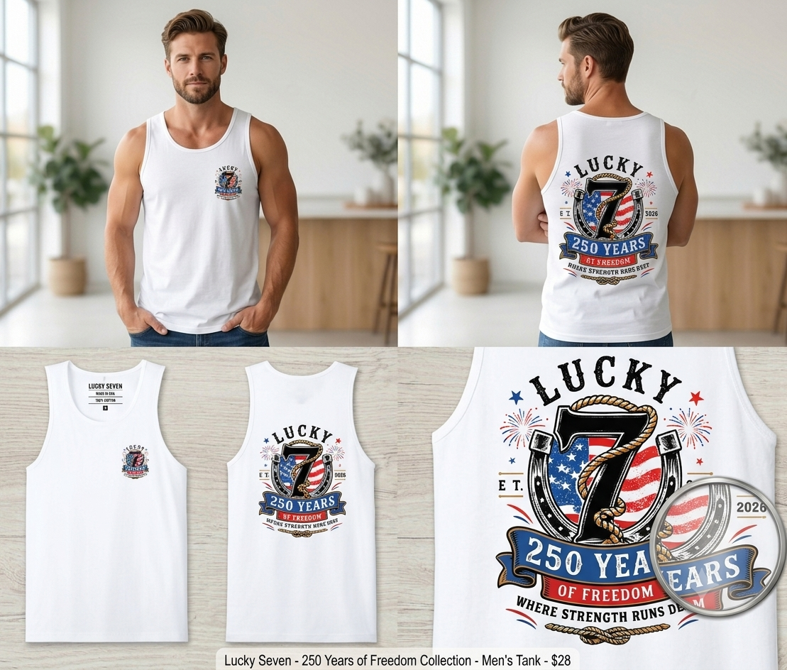[LIMITED EDITION] Lucky Seven "250 Years of Freedom" Men's Patriotic Tank