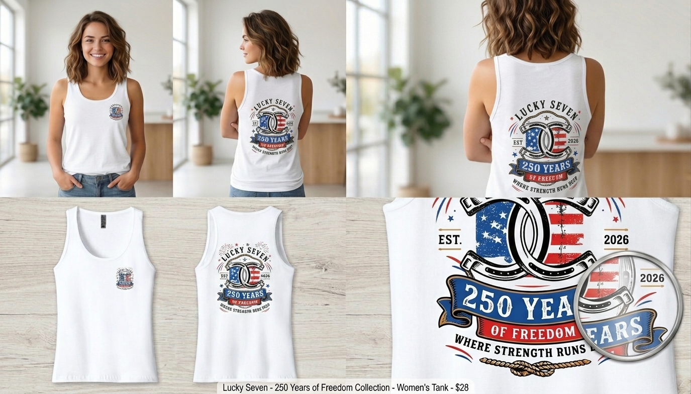 [LIMITED EDITION] Lucky Seven "250 Years of Freedom" Women's Emblem Tank