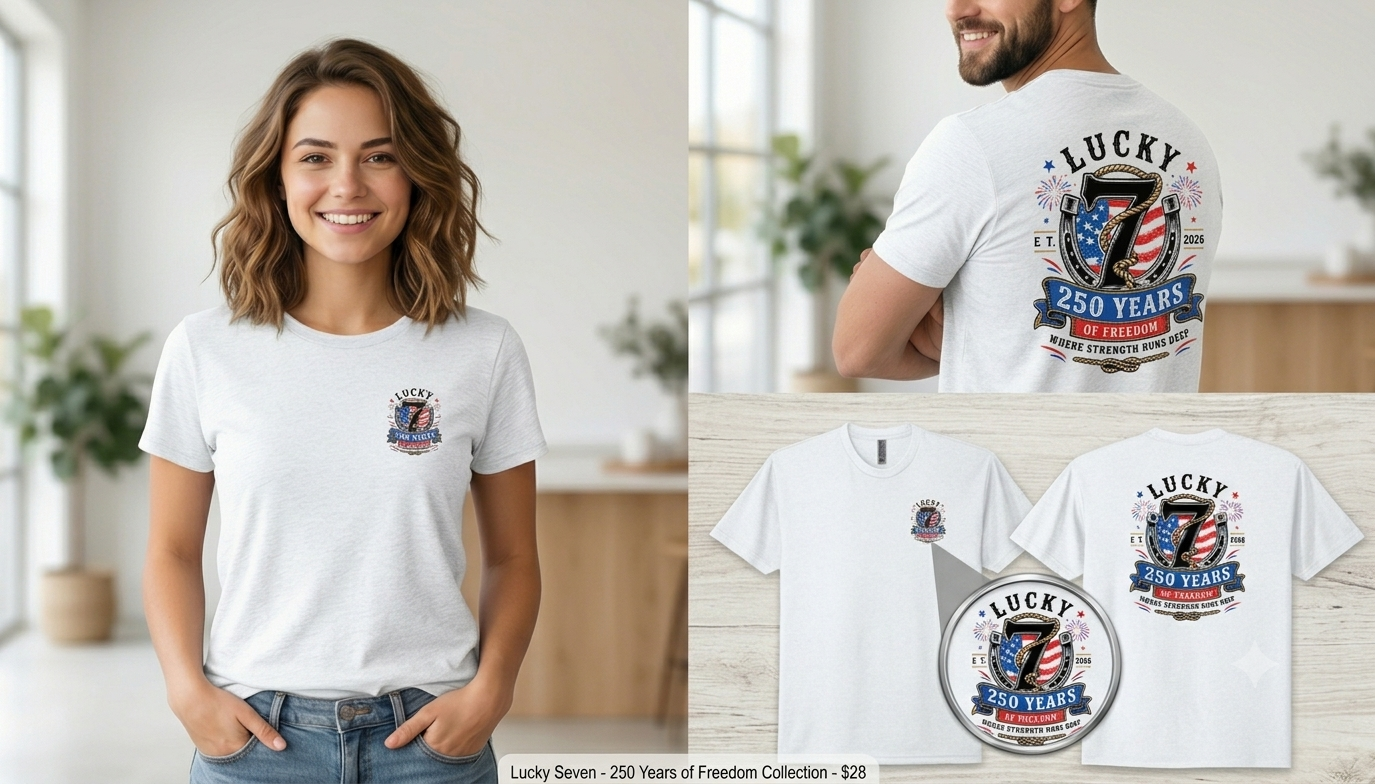 [LIMITED EDITION] Lucky Seven "250 Years of Freedom" Western Patriot Tee