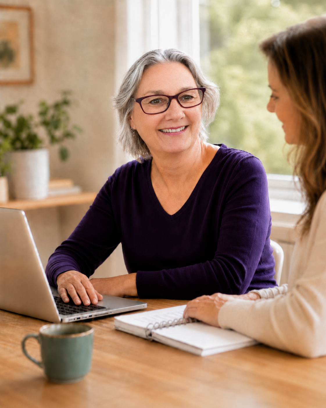 Patty working with a client on done-with-you funnels and systems