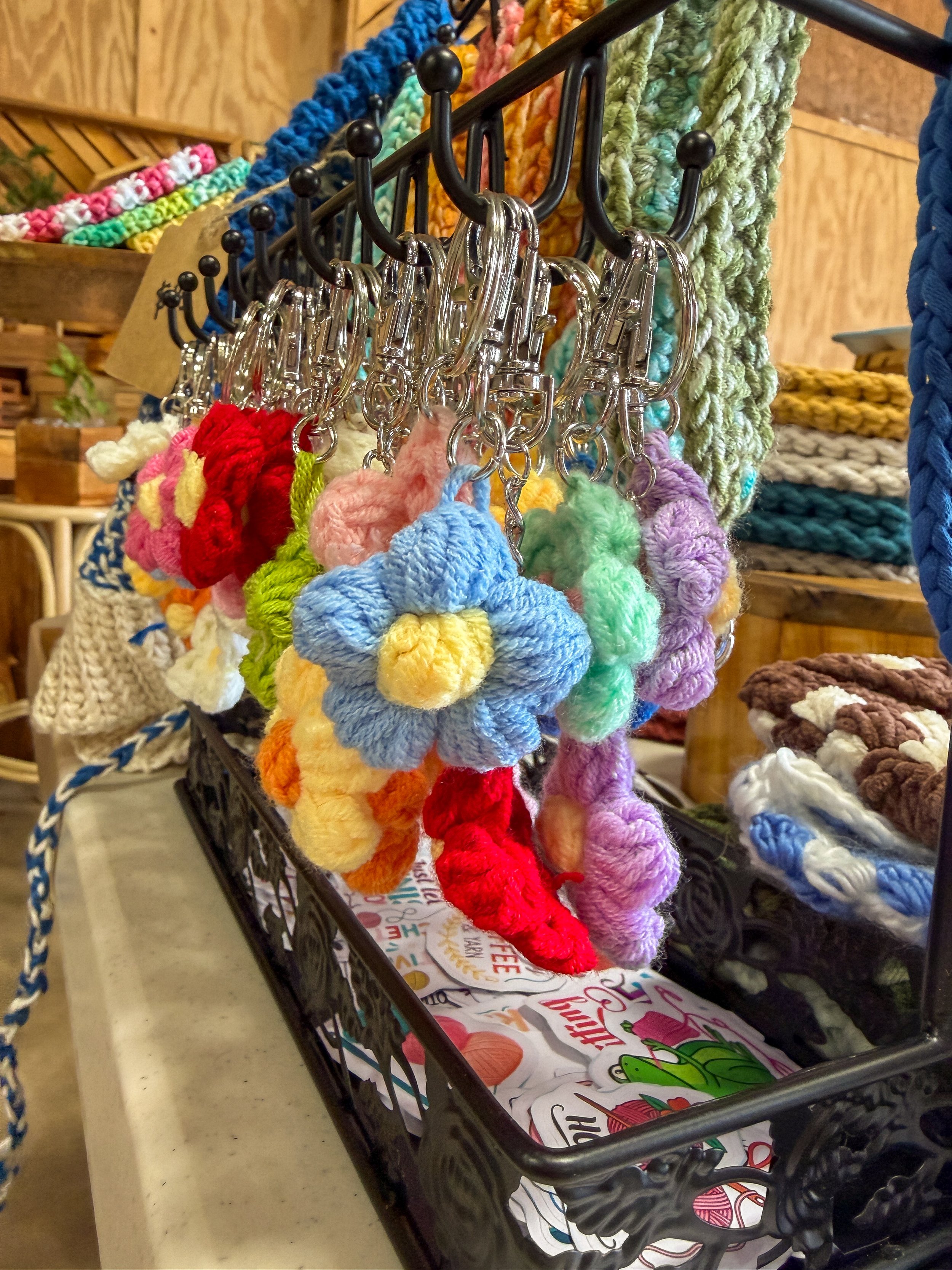 Crochet Flower Keychain