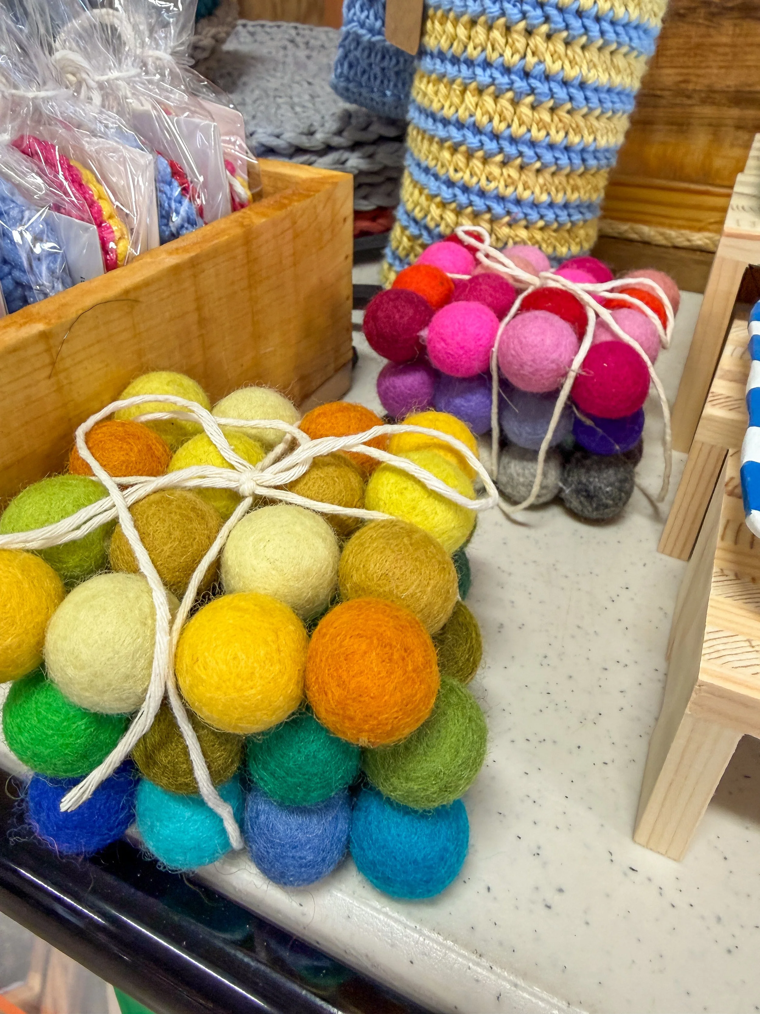 6ct Multicolor Wool Felted Coasters