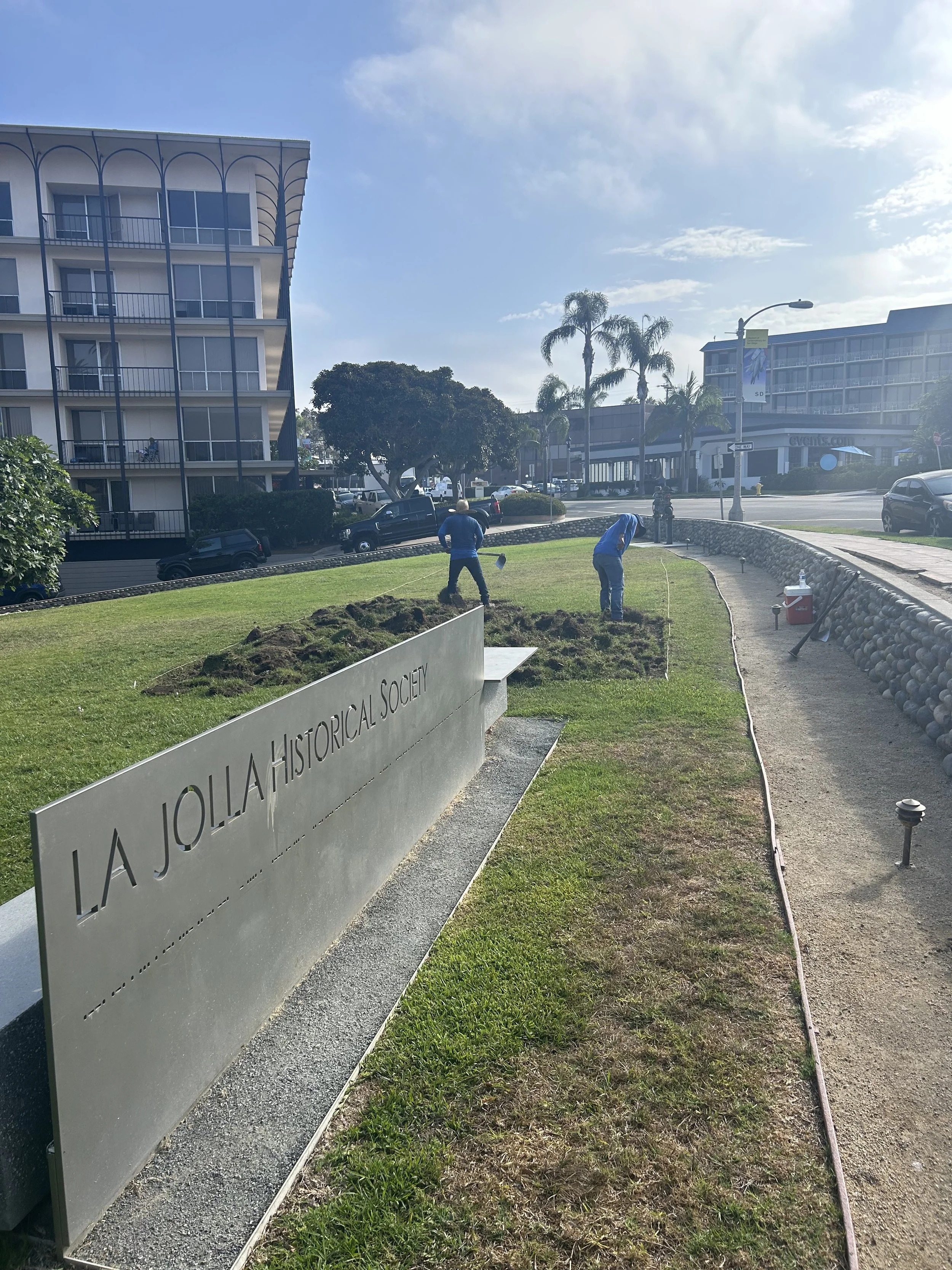 Juan Carlos and Antonio of Juan Carlos Lawn Care continuing to remove the sod