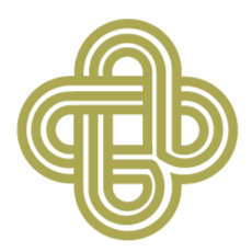 A decorative, intertwined, geometric pattern in a light green color on a black background.