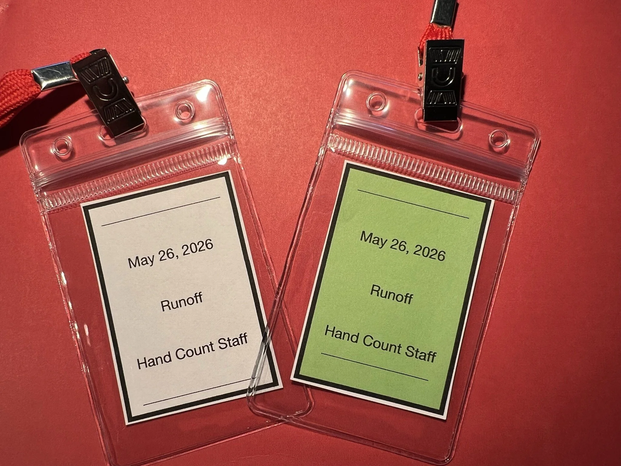 Hand Count Staff I.D. Badges