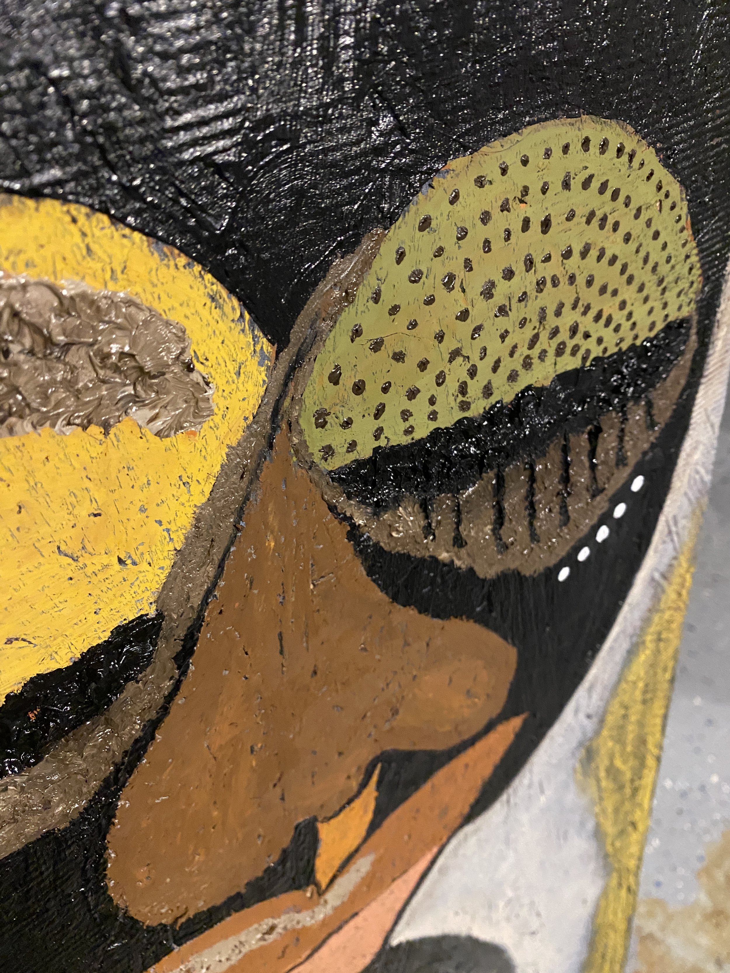 Close-up of the extra layer to add texture and patterns. 