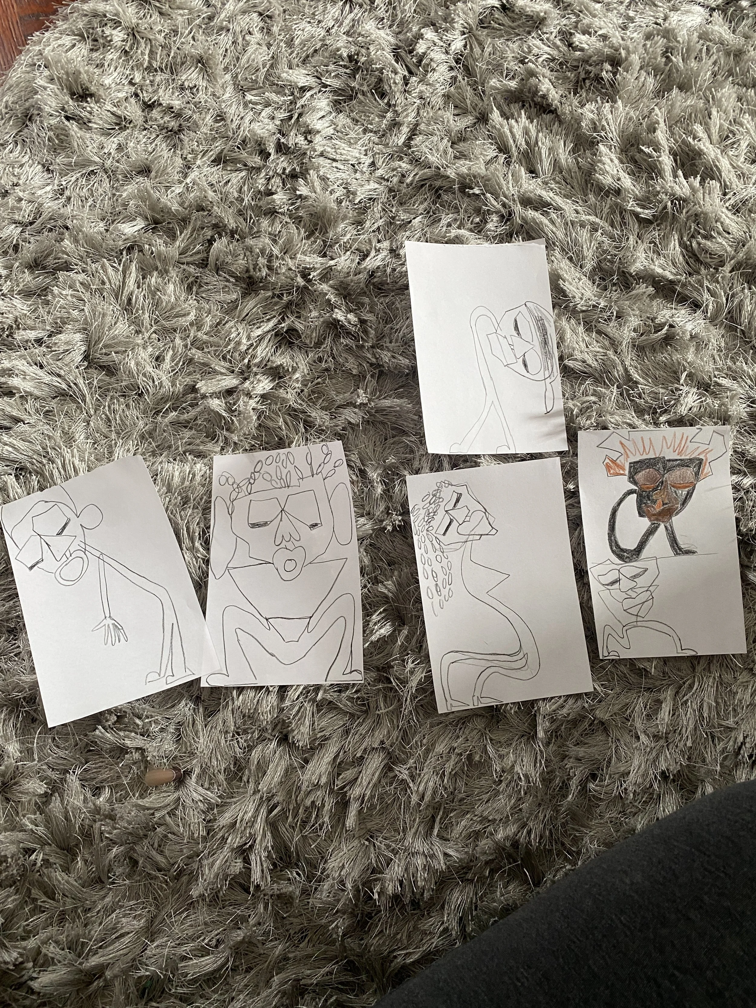 Started with a few sketches that embodied the distorted view of black men and women. Some of which I couldn't let go of. 