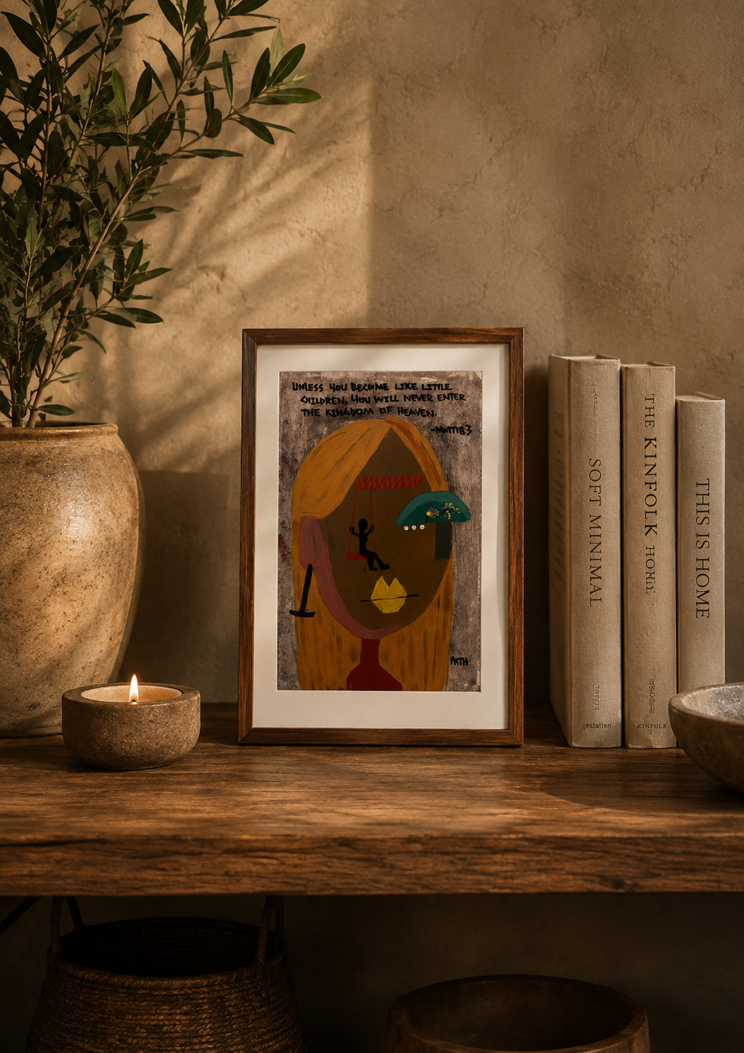 Child-Like |
Oil Pastel & Acrylic |
Mixed Media Paper |
Approx. 11 × 7 in. |
Original artwork