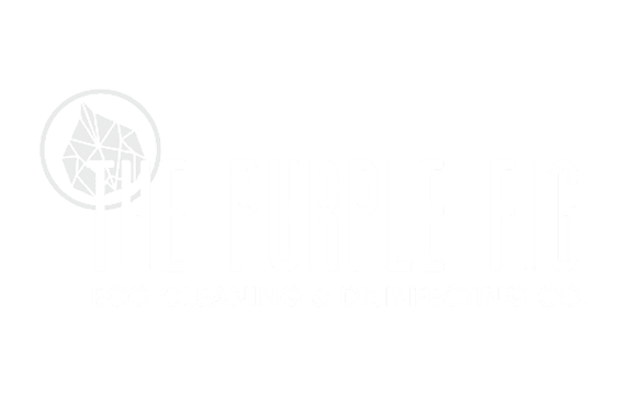 Logo for The Purple Fig Eco Cleaning & Disinfecting Co., featuring a purple fig inside a circular outline.