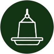 Line drawing of a poultry feeder.