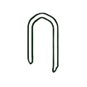 A U-shaped metallic object with rounded ends.