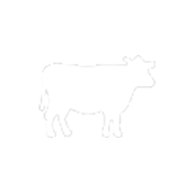 Silhouette of a cow inside a circle