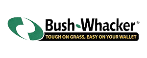 Bush Whacker logo with the tagline 'Tough on grass, easy on your wallet'