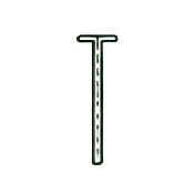 Single white T-shaped object on a white background