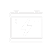 Car battery with a lightning bolt symbol.