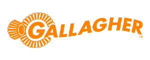 Gallagher logo in orange with stylized circular design and text