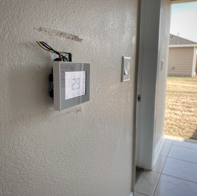 Smart thermostat wiring with blue C-wire connected