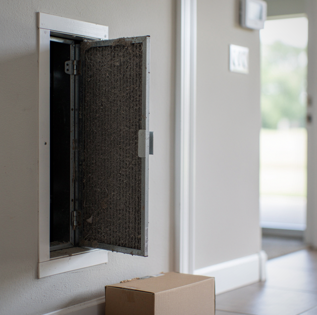 air conditioner condenser unit running in summer heat