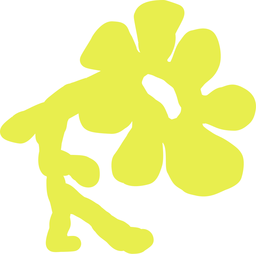 Silhouette jaune d'une fleur avec plusieurs pétales