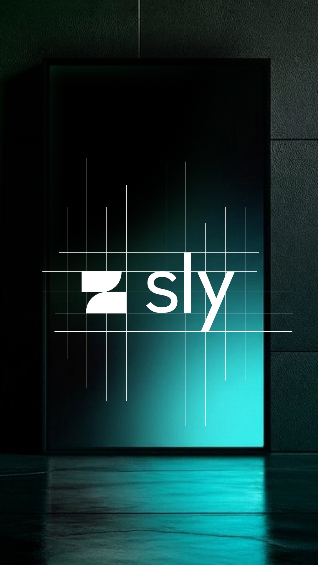Une boîte noire avec une dégradé de lumière bleue, affichant une grille blanche et le texte stylisé 'S1' et 'Sky'.