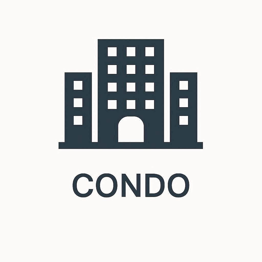 Icon of a multi-story condo building with the word 'CONDO' underneath.
