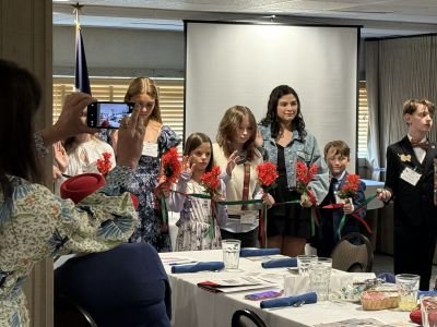 CRT Juana Navarro Chapter induction. Children at a ceremony