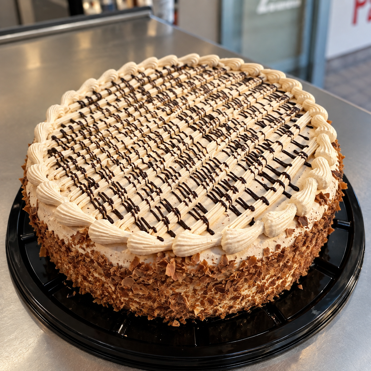 Pastel artesanal de crema con chocolate de El Santoral, pastelería para pedidos y celebraciones en Ciudad de México