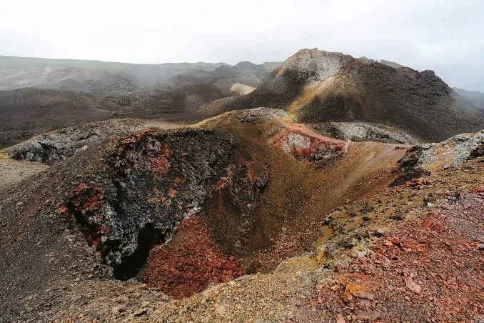 A view across Sierra Negra volcano on Isabela Island.