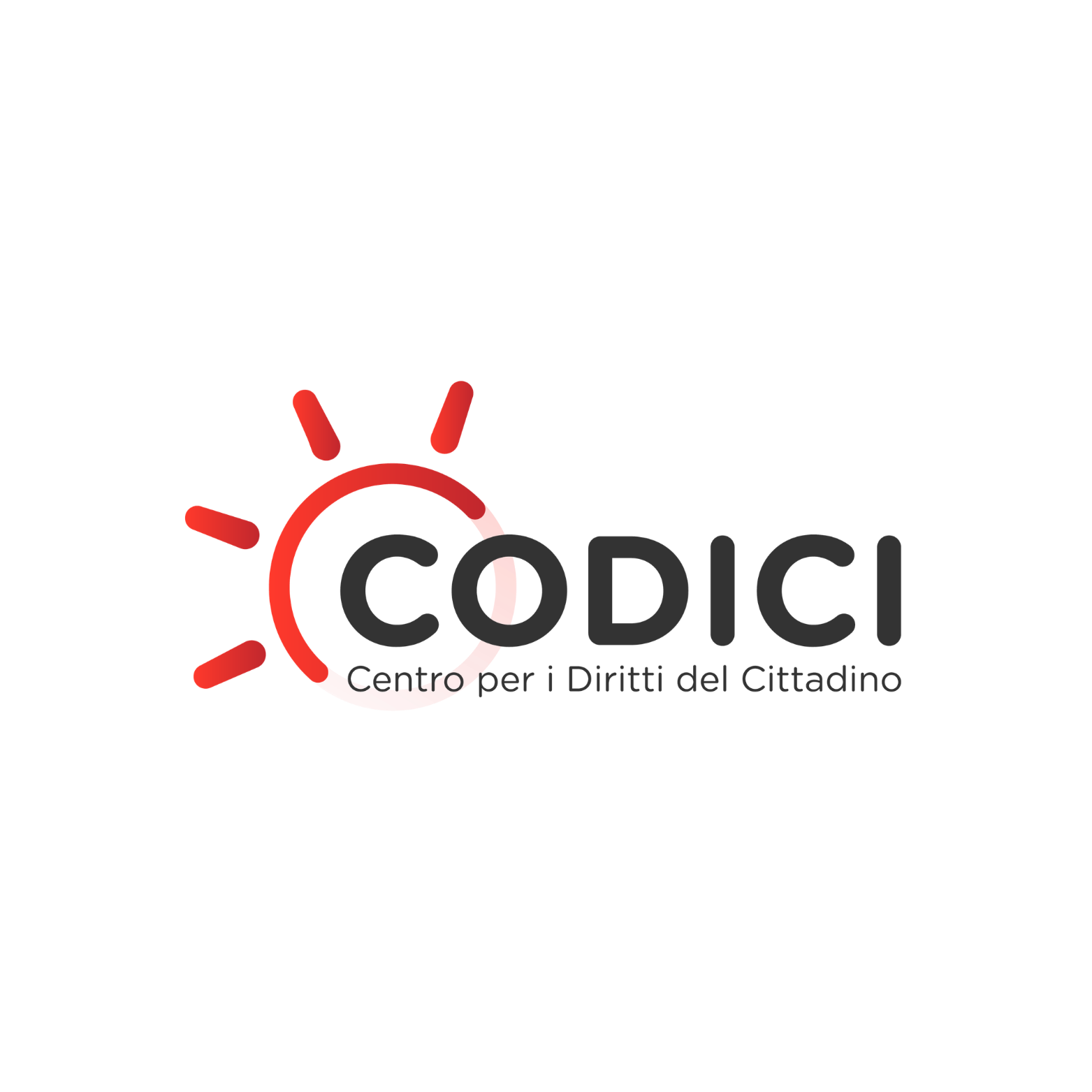 Logo del centro civico CODICI con un'icona rossa di una fotocamera e il testo 'Centro per i Diritti del Cittadino'.